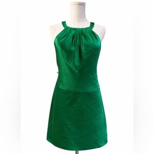Ann Taylor Emerald Green Satin Halter Cocktail Top Blouse Size 8